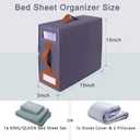 1 Pack Sheet Organizers and Storage, Linen Closet Organizers and Storage, Foldable Sheets Organizer for Closet with Handle, Window, Label, Bedding Storage for Sheet Set (Queen & King Size)