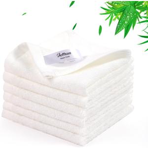 Baby Washcloths 6 Pack, 10x10 inch Heavenly Soft Small White Wash Cloths for Face and Body, Gentle & Safe Face Towel on Sensitive Skin, Baby Essentials Bath Shower Gifts for Newborn Kid Toddler Child