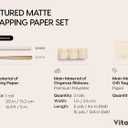 Vitalizart White Textured Wrapping Paper Set 30" Organza Ribbon & Gift Tags