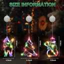 Christmas Window Lights Decorations, 3PCS Christmas Hanging Lights Santa Claus Snowman Christmas Tree Battery Operated Indoor Lights with Suction Cup for Fireplace New Year Window Decorations