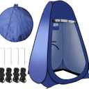 Pop Up Tent Upgrade Privacy Shower Tent Portable Outdoor Sun Shelter for Toilet Camping Biking Beach with Carry Bag (Blue)