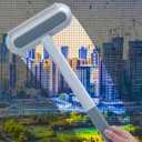 Mesh Screen Cleaner 4 in1, Wet and Dry Dual-Use Window Screen Cleaning Brush, Multi Window Cleaner Tools Window Glass Net Cleaner Squeegee, Groove Brush, Pet Hair Cleaner