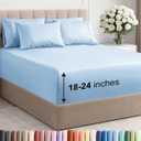 Extra Deep Queen Sheet Set - 6 Piece Breathable and Cooling Sheets - Hotel Luxury Bedding for Women, Men, Kids & Teens - Easy Secure Fit - Soft, Wrinkle Free & Comfy - Extra Deep Pockets - Light Blue (21 - Baby Blue)