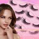 Ahrikiss Cat Eye Lashes False Eyelashes Faux Mink Fluffy Lashes Wispy Strip Lashes Natural Look Long Winged Foxy Lash Pack 10 Pairs Fake Eyelashes(Galaxy Flare)