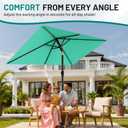 AreShark 6.5' x 10' Rectangular Patio Umbrellas for Outdoor, Outdoor Table Umbrella, Large Outdoor Patio Umbrellas with 6 Sturdy Ribs for Pool, Garden, Deck & Market (Aqua Sky)