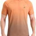 EZRUN Men's UPF 50+ Swim Shirt Quick Dry Rash Guard | UPF 50+ gradient shirt blocks harmful UV rays. Quick-dry, chafe-free fabric is perfect for surfing, gym & beaches