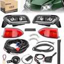 10L0L Golf Cart Headlight Kit - 12V/36V/48V Upgraded Daytime Running for Club Car Tempo with Turn Signal Brake and Hazard Light - Deluxe Golf Cart Street Legal Light Kit