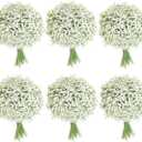 120 Pcs Artificial Flowers,Babys Breath Artificial Flowers,White Babys Breath Flowers Artificial Bulk,120 Pcs Real Touch Flowers for Wedding Party Home Garden Decoration