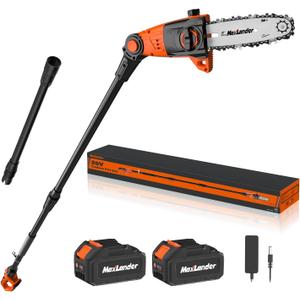 8 Inch Cordless Pole Saws, 20V Electric Pole Saw for Tree Trimming with 2 x 3.0Ah Battery & Charger, 16ft/s Cutting Speed Auto Oiling Multi-Angle Pole Chainsaw,15-Feet Maximum Adjustable Reach (Black)