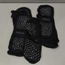 Hylaea Unisex Non Slip Socks with Grip for Yoga, Hospital, Pilates, Barre | Ankle, Cushioned (3 Pairs Black) L/XL