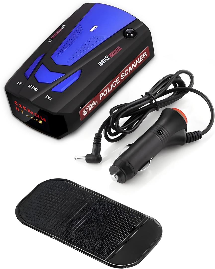 Speed Sentinel Radar Detector  360 Police Speed Sentinel Radar Detectors for Cars with Voice Alerts, City & Highway Modes, False Alert Filtering VG-2 Immunity