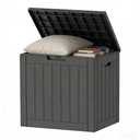 Decksplore 35 Gallon Resin Deck Box All Weather Outdoor Storage Box for Patio Furniture, Garden Tools, Lockable, Black