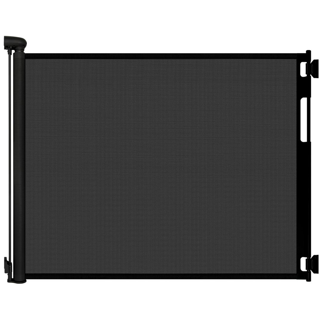 Retractable Baby Gates for Doorways, Mesh Dog Gate for Stairs, Pet Gate Indoor, Extends to 55" Wide 33" Tall, Safety Toddlers Gates for Hallways, Indoor & Outdoor Use, Black