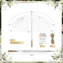36 Pcs Wedding Stick Umbrellas Bulk, 41 Inch Large Canopy Umbrellas with Wooden Handle Windproof Rainproof for Outdoor Wedding Party Decor Bride Shower Photo Props