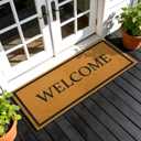 Welcome Long Doormat for Double Door Entrance, 24x59 Inch Heavy Duty Front Porch Rug with Non Slip PVC Backing, Extra Large Decorative Doormat, Oversized Welcome Mat for Indoor Outdoor Entryway
