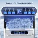 100LBS/24H Commercial Ice Maker Machine, Dual Water Inlet Under Counter or Freestanding Ice Machine, 36 Cubes/Cycle with 22LBS Storage for Home, Bar, Restaurant, Coffee Shop