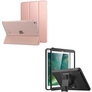 MoKo Case Fit 2018/2017 iPad 9.7 6th/5th Generation - [Heavy Duty] Shockproof Full Body Rugged Hybrid Cover with Built-in Screen Protector with PC case