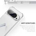 3 x GeekZone for Google Pixel 9 and Pixel 9 Pro Case Cute Slim Thin Phone Cases Reinforced TPU Bumper Hard Clear PC Back Shockproof Protective Case for Pixel 9/9 Pro for Women Girls Men (Clear)