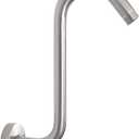 NearMoon S Shaped Shower Head Riser Arm, Shower Extender Arm with Flange, Standard 1/2" Connection- Bathroom Accessory (10 Inch, Brushed Nickel)