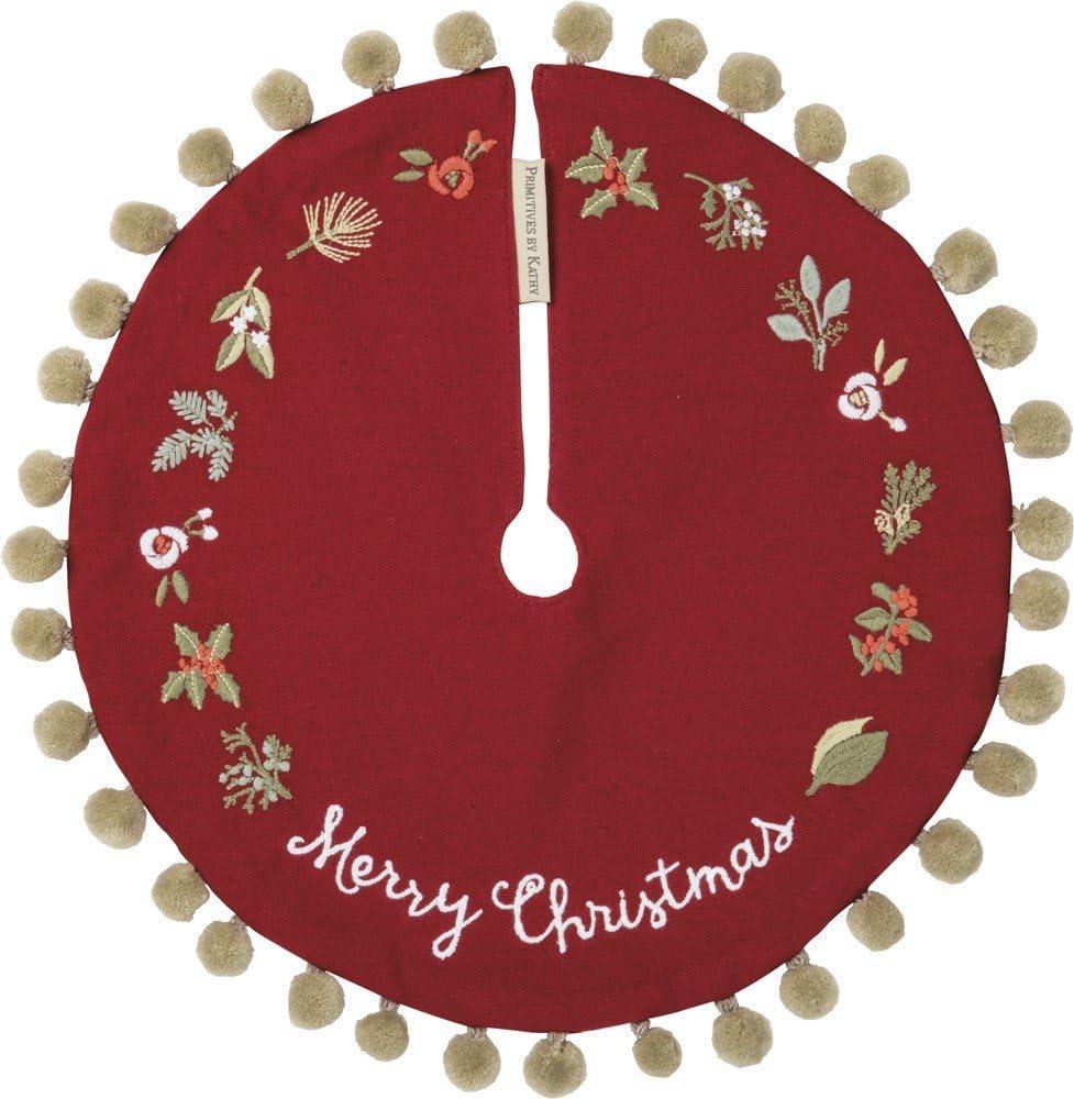 Primitives by Kathy Stitch Art Tree Skirt, Merry Christmas 12.30 In