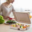 Kaderron 11"x8.7" Take Out Food Containers with Lids, 4 Compartment 25 Pack Disposable Takeout Box Leakproof and Microwave Safe for Food Servicing