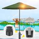 Patio Umbrella Stand Base - Reinforced Heavy Duty Outdoor Umbrella Holder and Clamp on Decks, Deck Umbrella Mount in Patio and Courtyard (Enhanced)