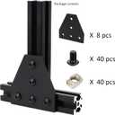 8 Sets 2020 Aluminum Extrusion T Slot Corner Bracket 20 Series Extruded Hardware T Shape Joint Plate with Nut Bolt for 20/20 20mm T V Slot Black Aluminum Profile Connector Accessories