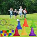 Sports & Outdoor Game Toddlers Kids,Gifts for Birthday Party Cones Carnival Bean Bags Ring Toss Tossing Games,Outdoor Toys for Adults and Family Kids Toddlers Ages 3 4 5 6 7 8