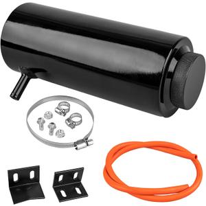 Coolant Overflow Tank, 800ml Aluminum Radiator Overflow Tank, Black Coolant Radiator Reservoir for Cars