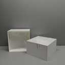 Red Co. Set of 3 Glossy White Acrylic Cube Display Nesting Risers with Hollow Bottoms - 2 Pack