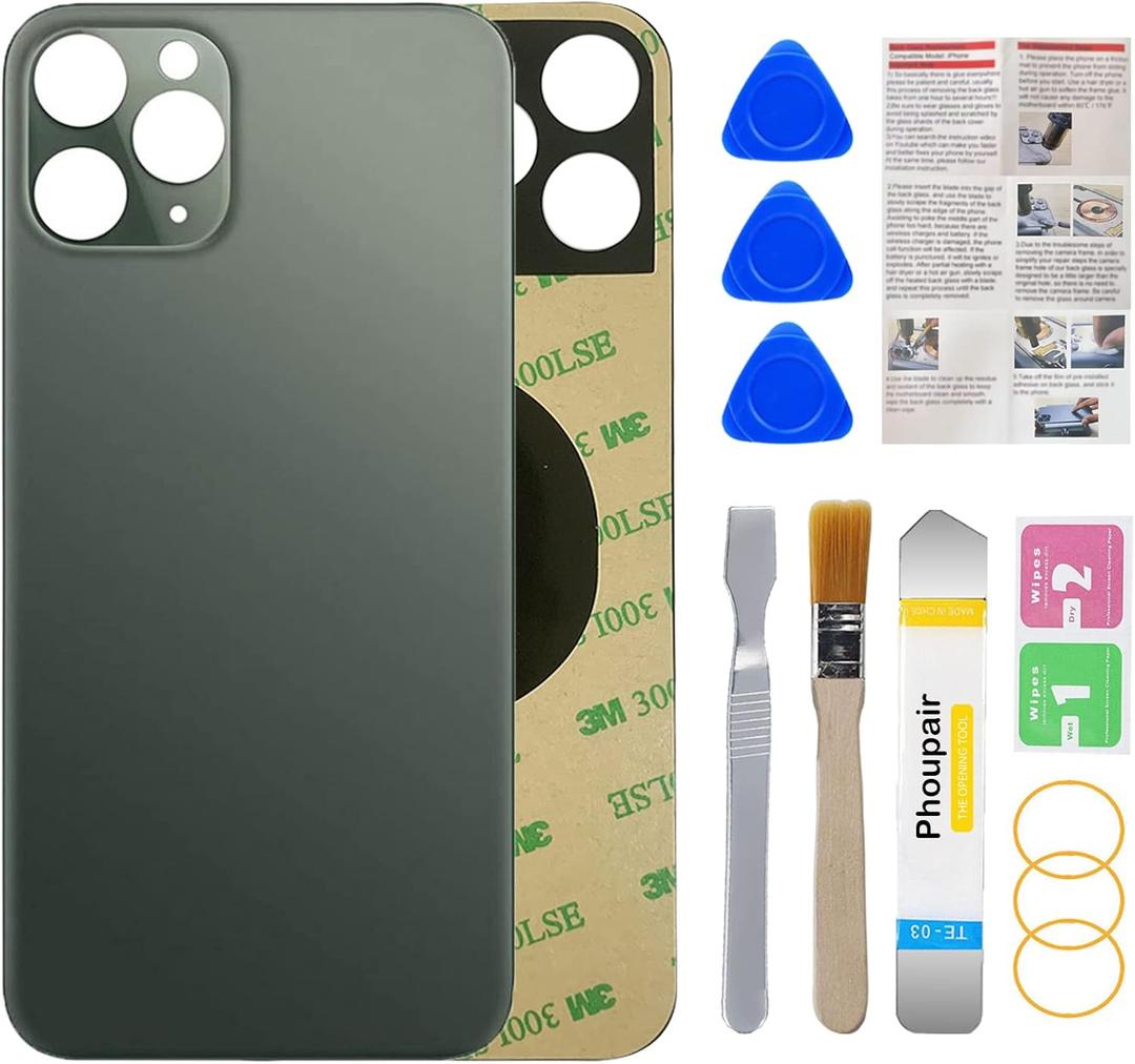 OEM Rear Back Glass Replacement for iPhone 11 Pro Max 6.5 Inches with Professional Repair Tool Kit (Midnight Green)