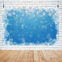8x6ft Winter Bokeh Sparkle Blue Backdrop Snowflake Winter Wonderland Baby Shower Photography Background Xmas Backdrops for Photography Christmas Family Decorations Cake Smash Photo Booth Props