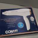 Conair Double Ceramic Hair Dryer with Diffuser | Blow Dryer with Ionic Conditioning | Includes Diffuser and Concentrator | White