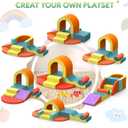 10 PCS Color Foam Climbing Blocks for Toddlers, Soft Play Set with Toy Car, Climbing Blocks for Toddlers 1-3, Indoor Climb and Crawl Soft Play Set