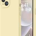 LOVE 3000 Designed for iPhone 14 Case, Premium Silicone with [Soft Anti-Scratch Microfiber Lining] Shockproof Protective Phone Case for Men Women Girls 6.1", Creamy Yellow