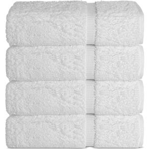 Chakir Turkish Linens | Hotel & Spa Quality 100% Cotton Premium Turkish Towels | Soft & Absorbent (4-Piece Bath Towels, White)