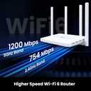 Tongyu AX1800 WiFi 6 Router for Wireless Internet Computer Gaming & 4K Streaming, Dual Band Gigabit Ports OFDMA MU-MIMO Parental Controls Guest Network WPS EasyMesh 60 Devices 1200Mbps 3600sq. ft.