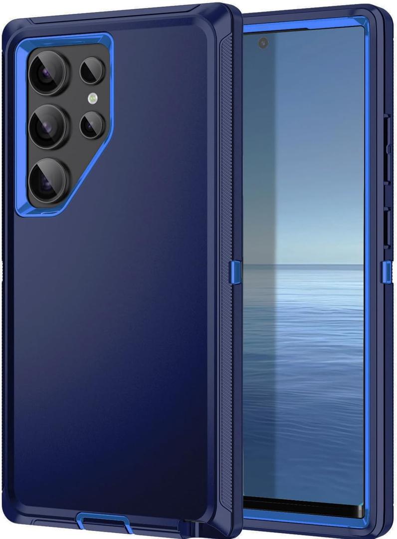 for Galaxy S25 Ultra 5G Case,Shockproof Dropproof Dustproof,3-Layer Full Body Protection Heavy Duty High Impact Hard Cover Case for Galaxy S25 Ultra 5g,Dark Blue