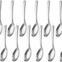 Soup Spoons Stainless Steel Soup Spoons Set of 12 Long Handle Dinner Spoons Silver Asian soup spoon for Ramen Thai Miso