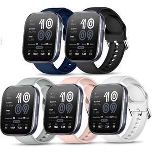 Compatible with Amazfit Bip 6 Watch Bands, Soft Silicone Adjustable Straps Quick Release Replacement Wristbands (5-PACK)