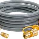 15 Feet 1/2 inch ID Natural Gas Grill Hose with Male Quick Connect Plug and 3/4"-16UNF Female Flare, Natural Gas Line for Grill, Pizza Oven, Heater and More Low Pressure Appliance(NOT 3/8)