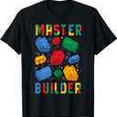 Brick Builder Funny Blocks Building Master Builder T-Shirt S