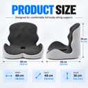 Memory Foam Seat Cushion with Back Support, Wide L-Shaped Chair Pad