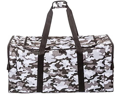 Jetstream Heavy Duty Multi Pocket Large Sports Gym Equipment 3-Pocket Travel Duffel Bag (Camo, 32-Inch)
