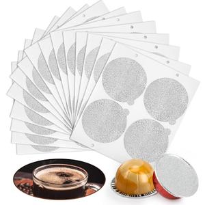 Pro Mael 100-Count Aluminum Foil Seals for Reusable VertuoLine Pods, Sealing Lids for DIY Refillable Nespresso VertuoLine Capsules (Works perfectly with Pro Mael Refillable Coffee Pod Kits)