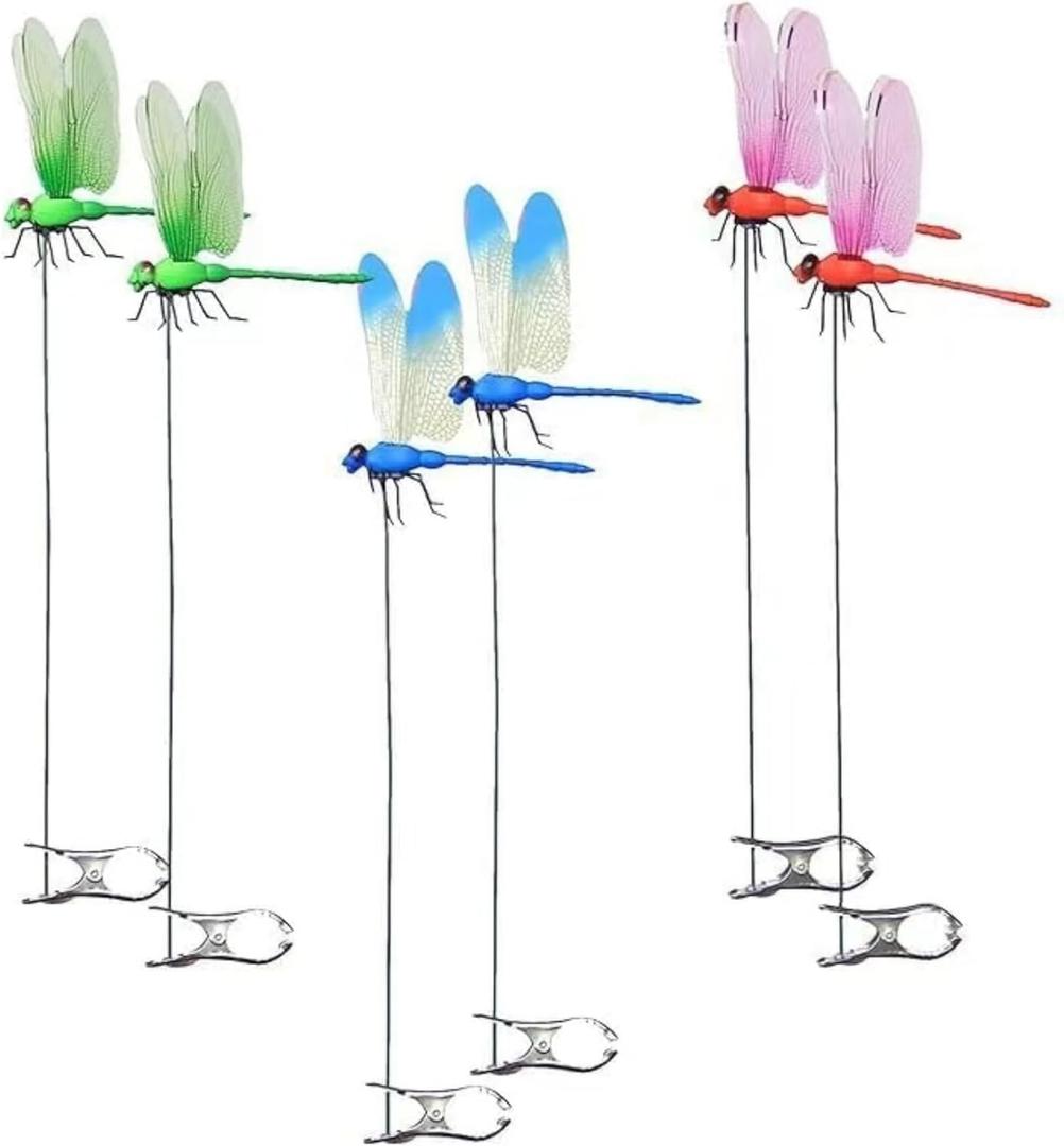 Dragonfly Clip Bug Repe Llent - 3D Dragonfly Clips,3 Pack-Garden Decor Deer and Horse Fly Deterrent for Indoor/Outdoor Garden