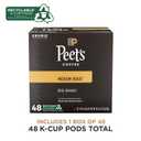 Peet's Coffee, Medium Roast Keurig K-Cup Pods, 100% Arabica Coffee - Big Bang 48 Count (1 Box of 48 Pods) (EXP 02/12/27)
