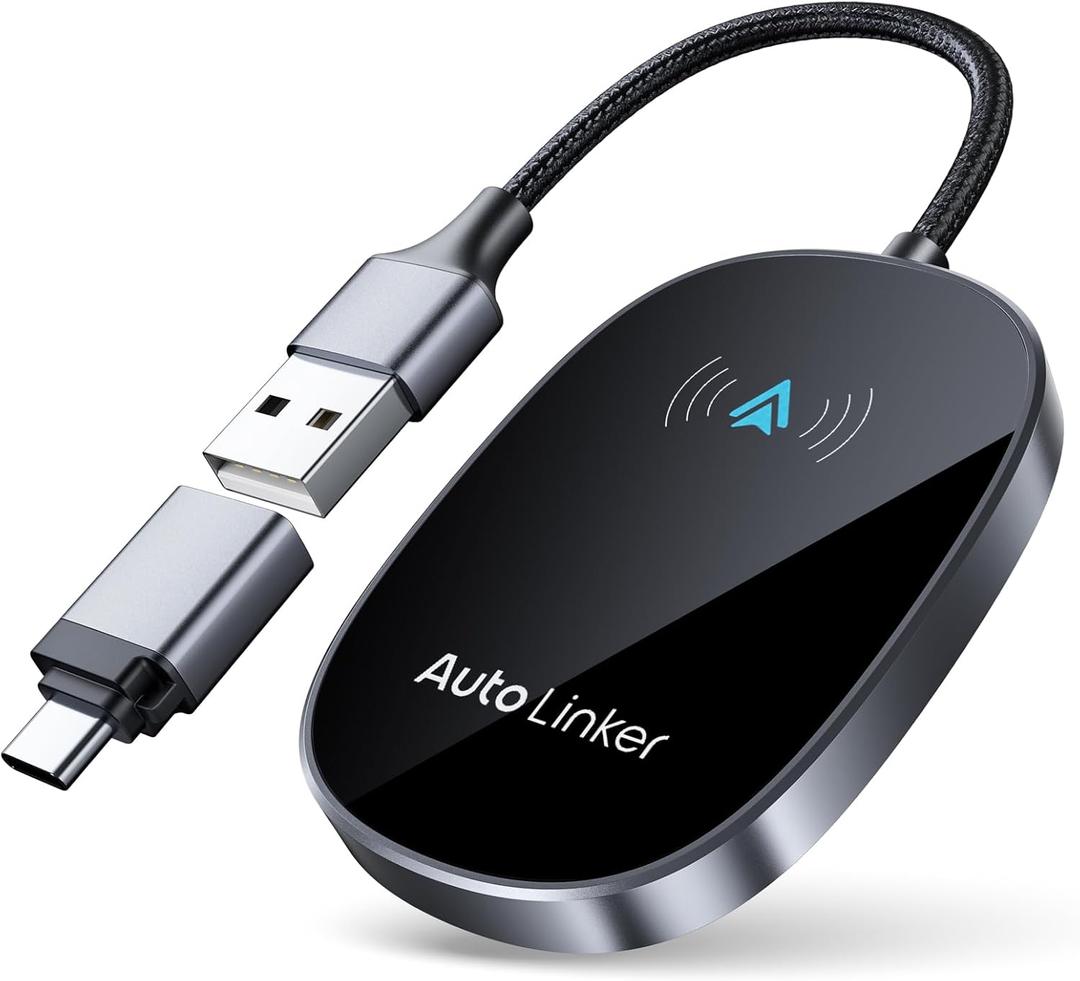 Android Auto Wireless Adapter for Cars with Built-in Wired Android Auto Easy Setup Support NFC Pair Fast Seamless Connection Stable Plug and Play Wireless Car Adapter Dongle (Black)