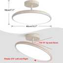 KCO 15.7” Large 36W LED Dimmable Cream White Flush Mount Ceiling Light | Rotatable, Remote Control, Mid Century Vintage Close to Ceiling Lamp for Bedroom Living Room Kitchen Hallway Sloped Ceiling