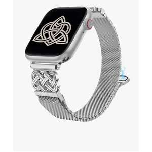 Stainless Steel Magnetic Loop Compatible with Apple Watch Band 41/40/38/49/46/45/44/42mm Women Metal Mesh Celtic Knot Dressy Strap for iWatch SE Series 10/9/8/7/6/5/4/3/2/1/Ultra(1/2)